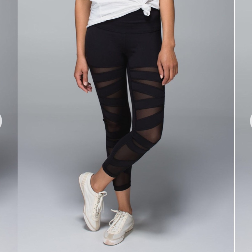 lululemon athletica Black Mesh Panel Leggings